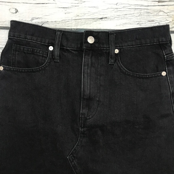 Madewell Denim Mini Skirt Black Jean Cutoff Distressed Hem Women’s Size 27 NEW - Picture 5 of 16